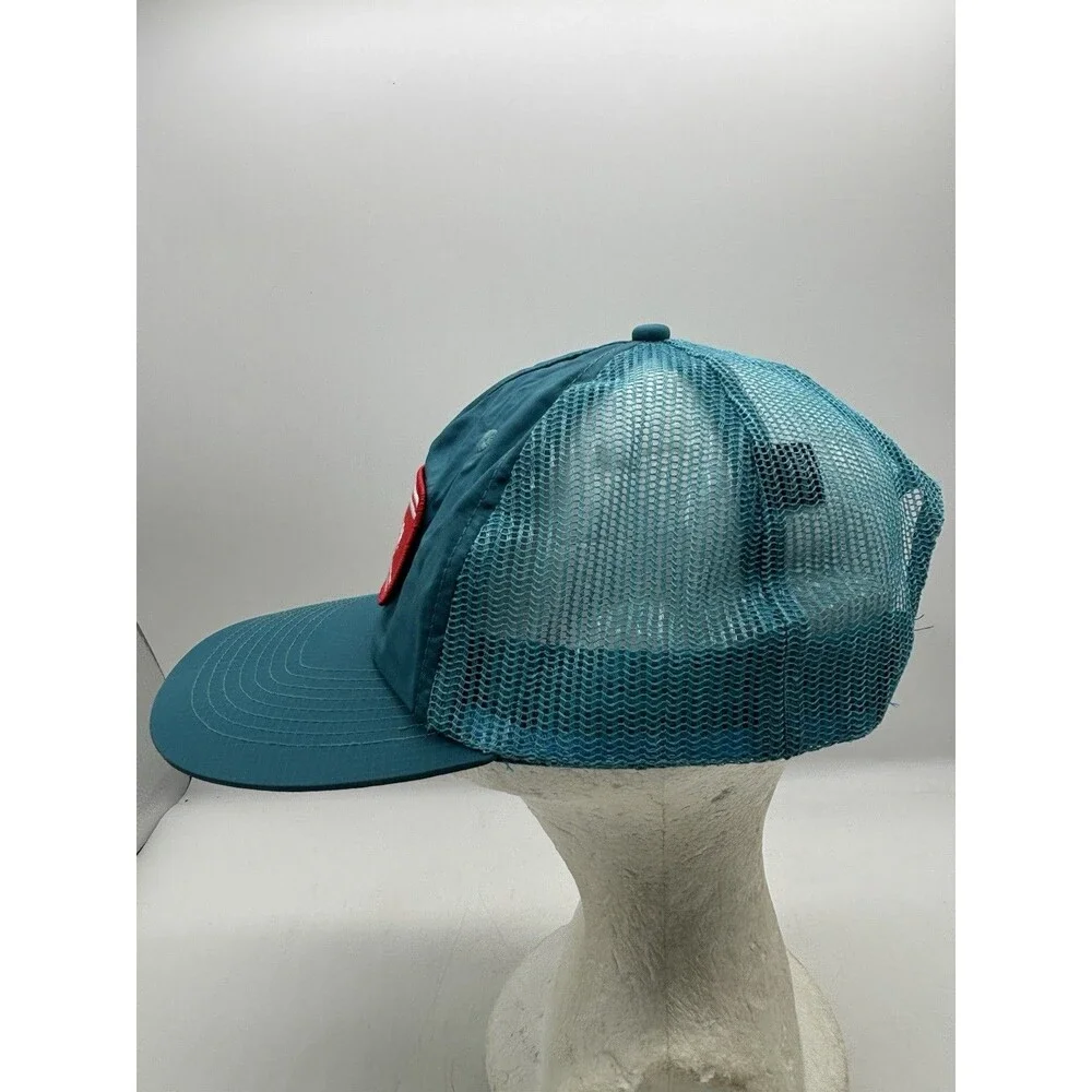 Seager Co Waylon Hat Teal Blue Nylon Mesh Trucker Snapback Cap Western Surf Mens